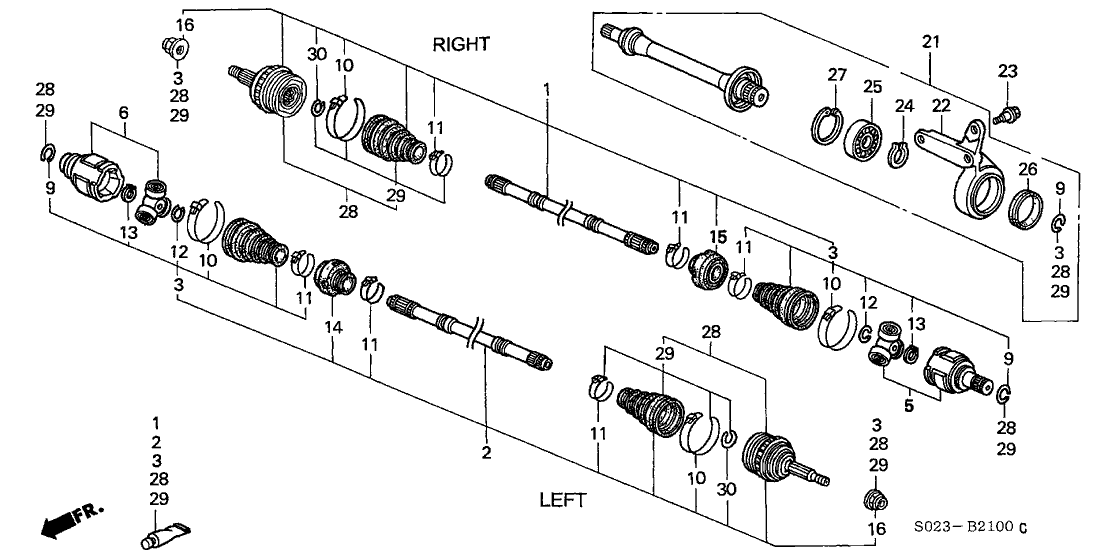 Honda 44011-S04-J01 Driveshaft Set, Driver Side