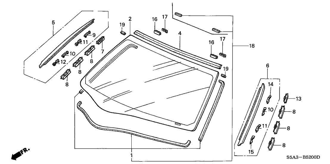 Honda 73111-S5A-A00 Glass, Front Windshield (Green)