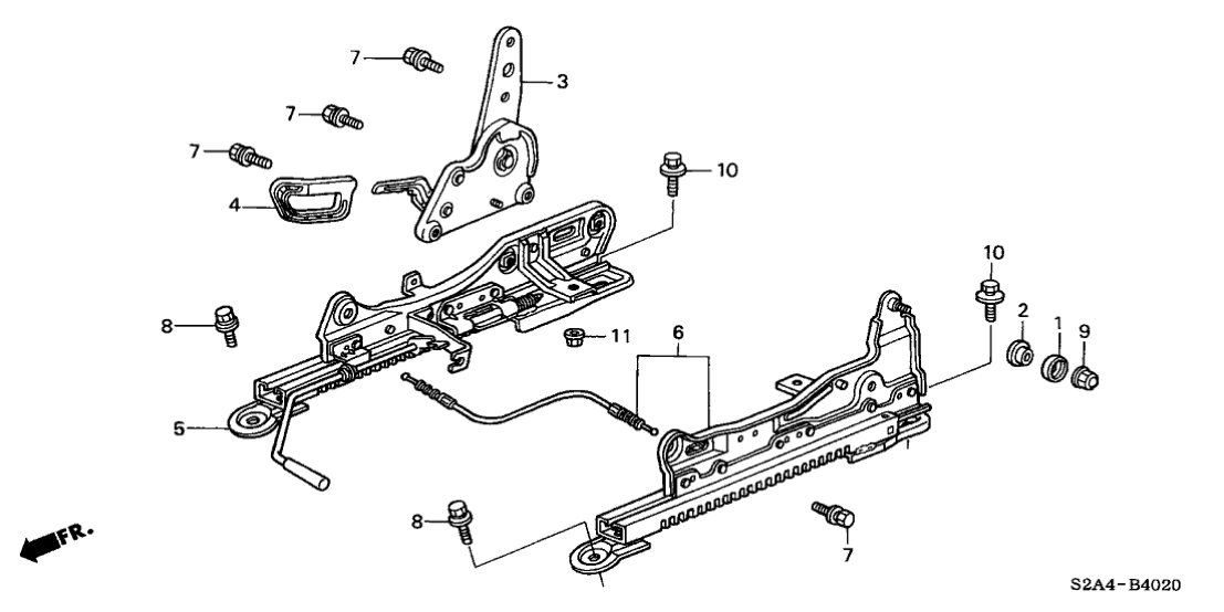 Honda 81260-S2A-E01 Adjuster, R. Slide (Outer)