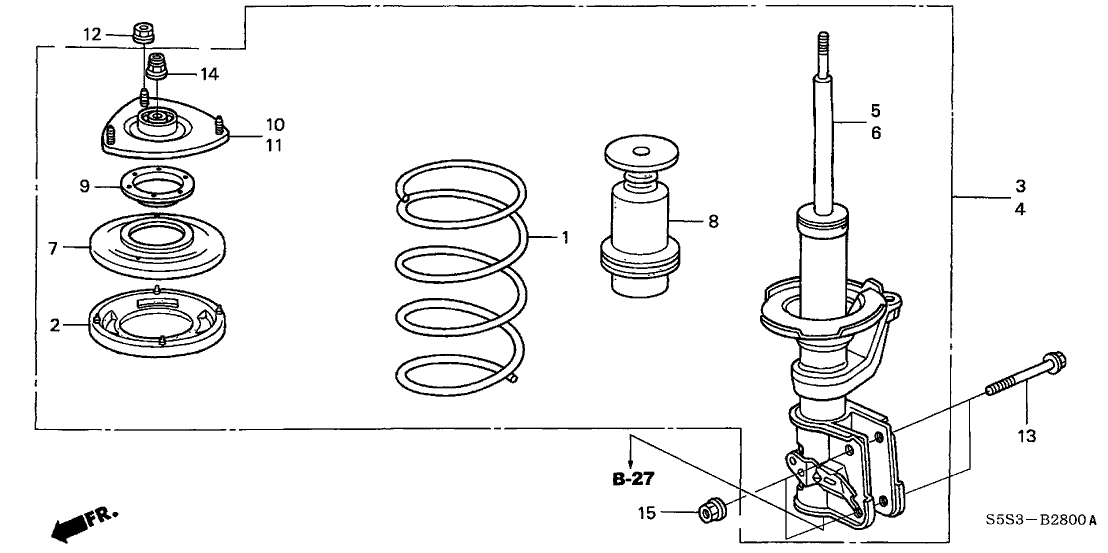 Honda 51602-S5T-A03 Shock Absorber Assembly, Left Front