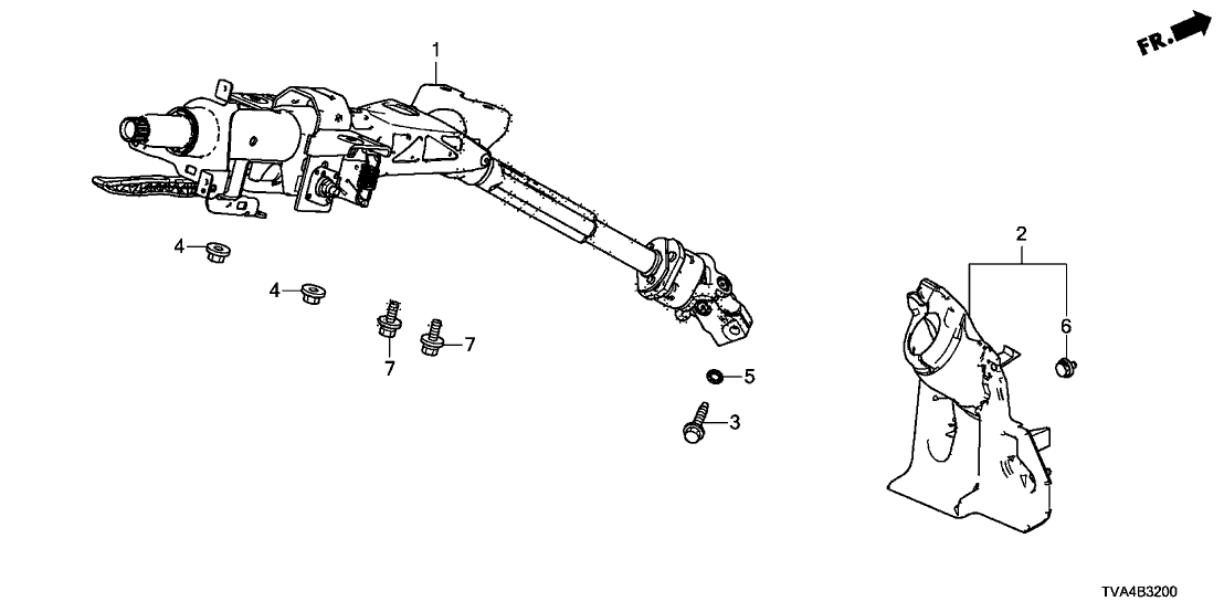 Honda 53200-TVA-A03 Column Assembly, Steering