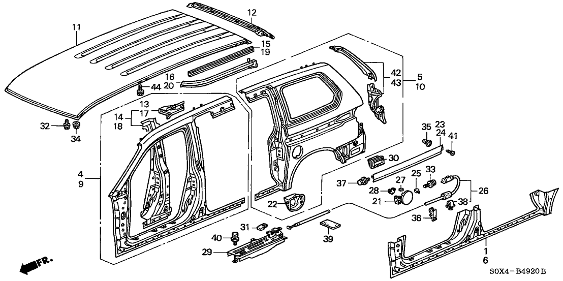 Honda 04641-S0X-A02ZZ Panel, L. Side Sill