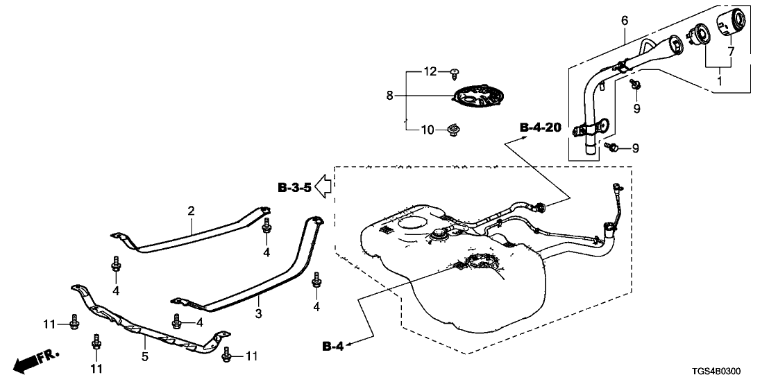 Honda 17650-TG7-A11 PIPE, FUEL FILLER