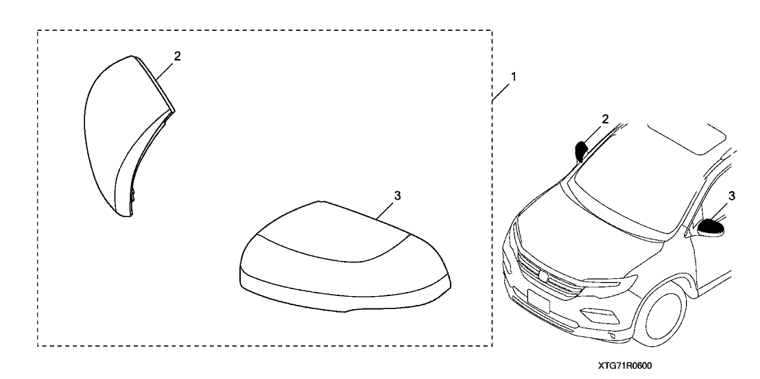 Honda 76251-TG7-Y01 Cover, Driver Side Door Mirror Chrome