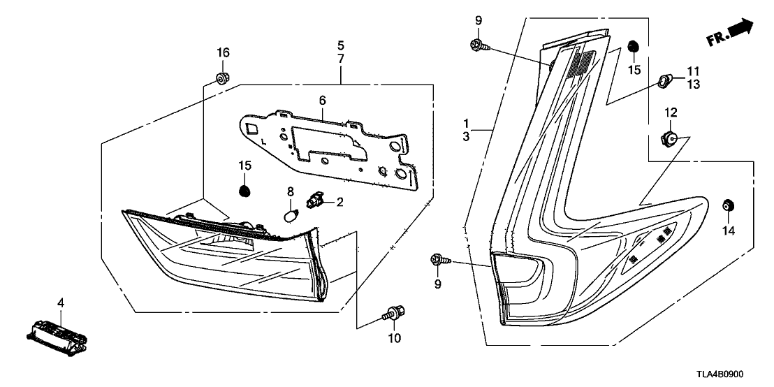 Honda 33500-TLA-A11 TAILLIGHT ASSY., R.