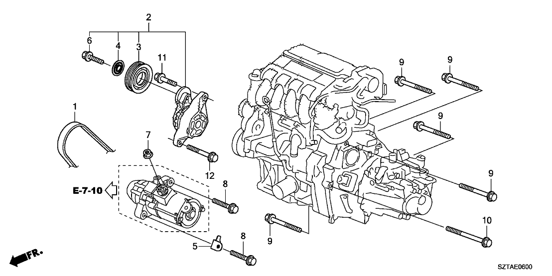 Honda 32745-RTW-J00 Stay, Starter Wire Harness