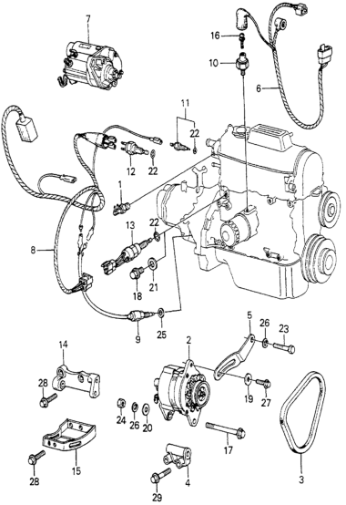 Honda 31113-PA6-910 Stay, Alternator