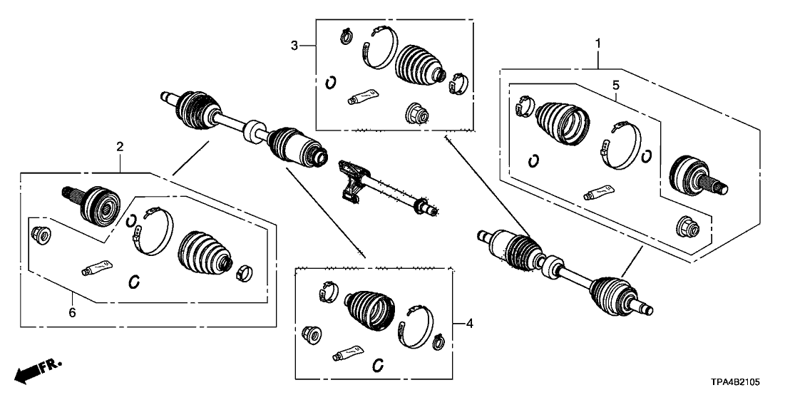 Honda 44017-TMA-305 BOOT SET, INBOARD