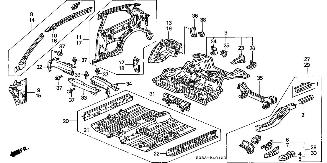 Honda 65100-S00-A00ZZ Floor, FR.