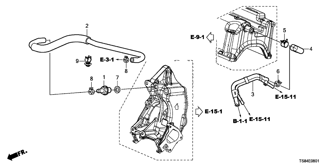 Honda 17137-RX0-A00 Pipe, Breather