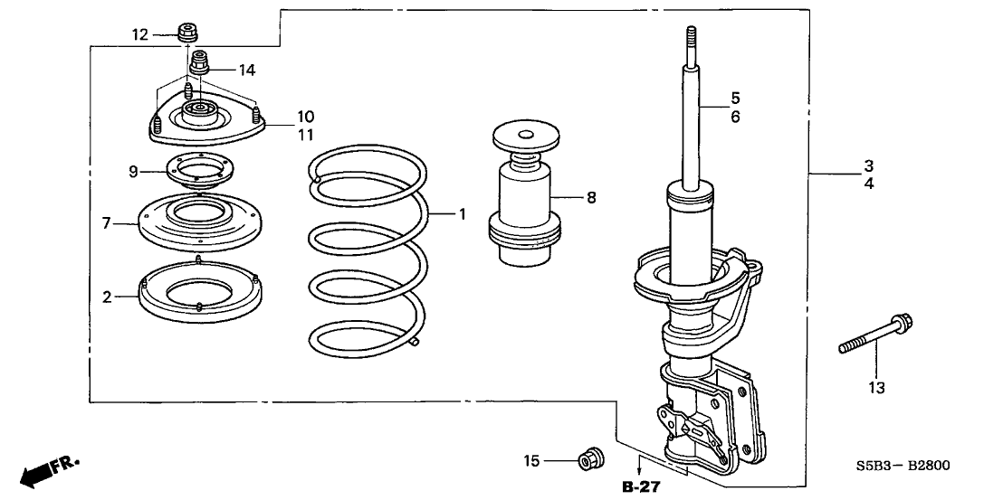 Honda 51601-S5B-A03 Shock Absorber Assembly, Right Front