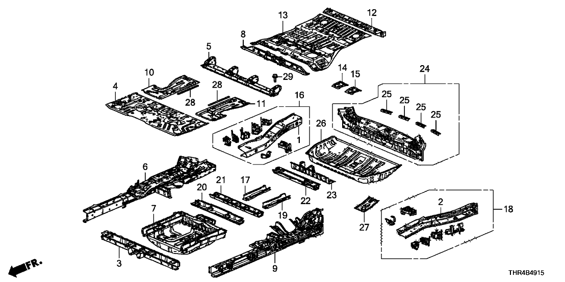 Honda 65150-THR-305ZZ Pan, Floor (Lower)