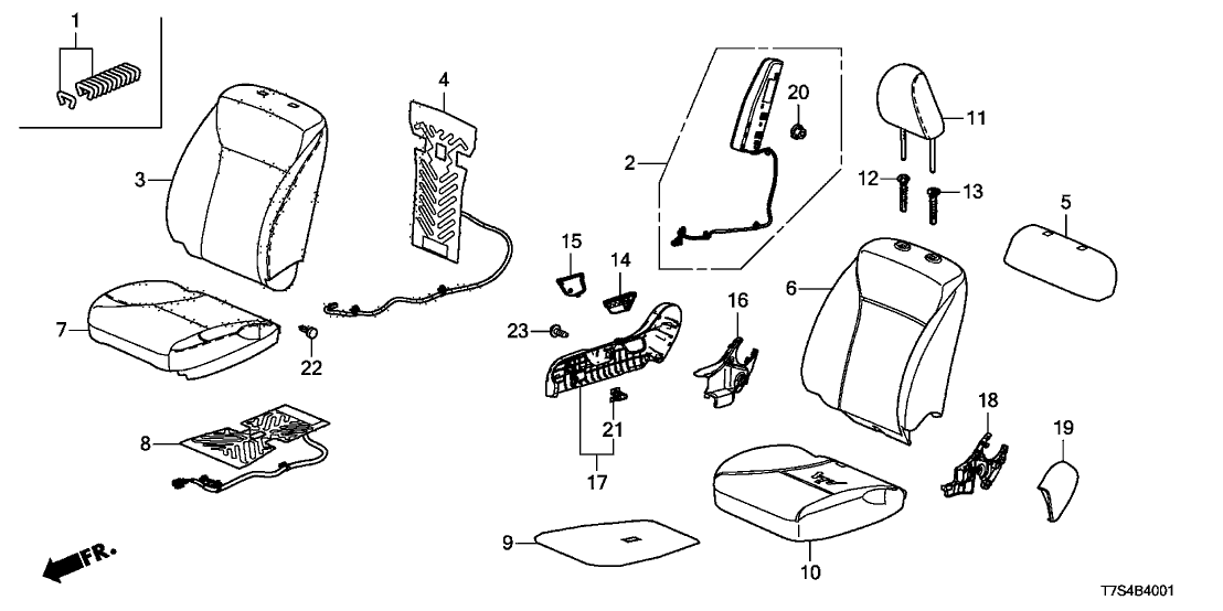 Honda 81137-T7W-A11 Pad, Right Front