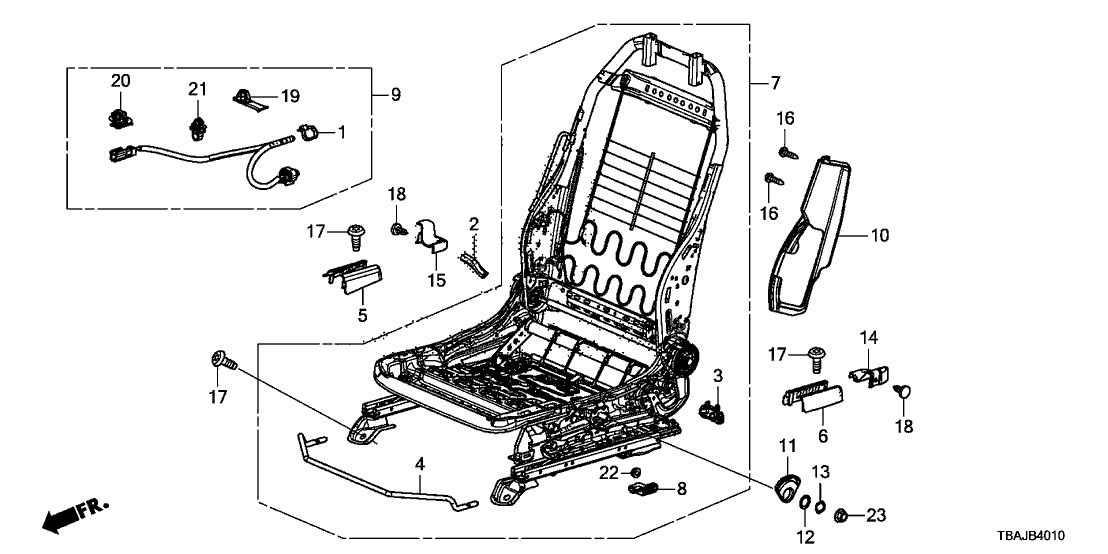 Honda 81526-TGG-A31 Frame, L. FR. Seat