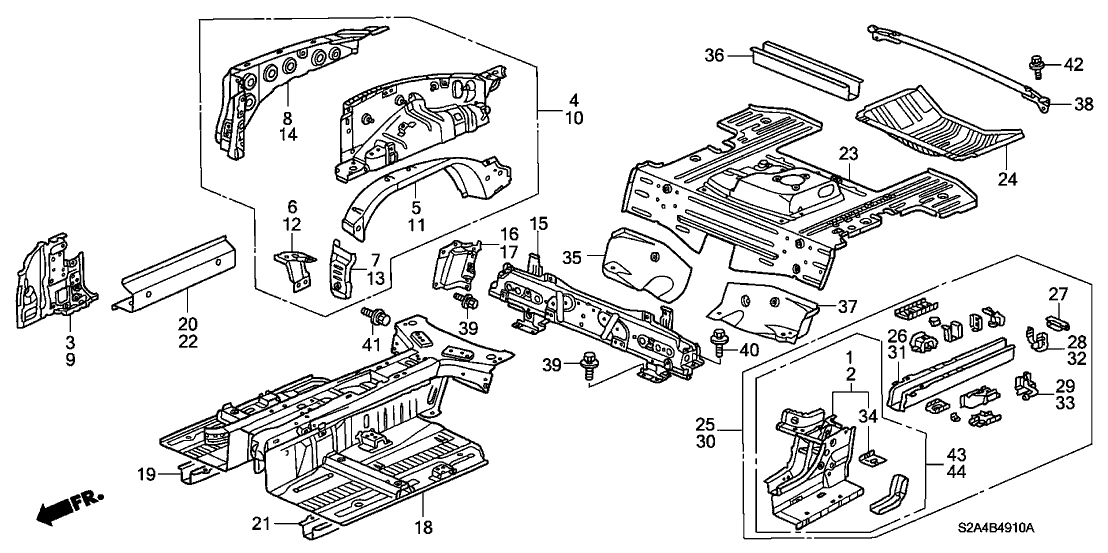 Honda 65610-S2A-A01ZZ Frame, R. RR.