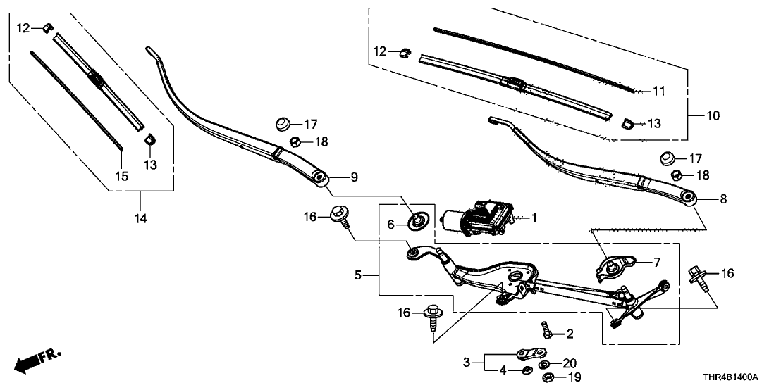 Honda 76600-THR-A01 Arm, Windshield Wiper (Driver Side)