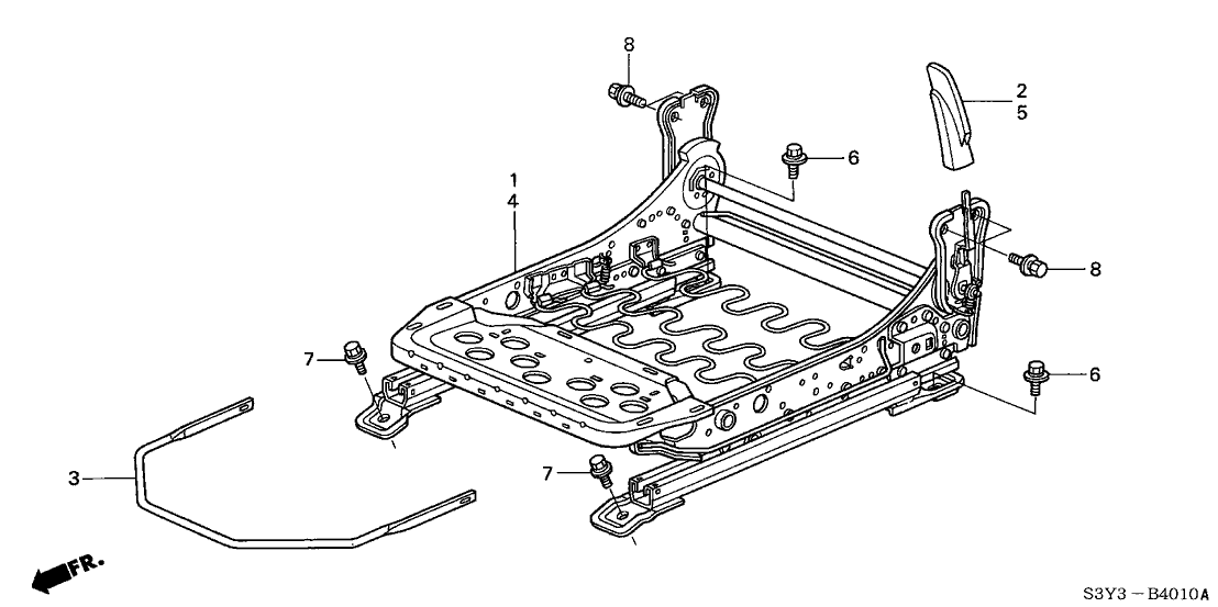 Honda 81136-S3Y-J01 Reclining, R. Frame & Slide