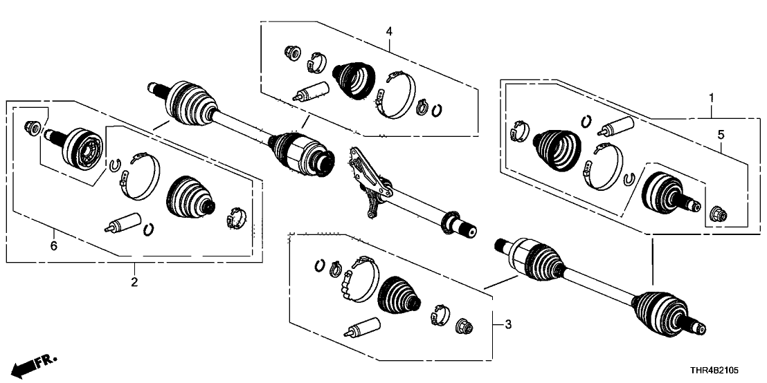 Honda 44017-THR-305 Boot Set, Inboard