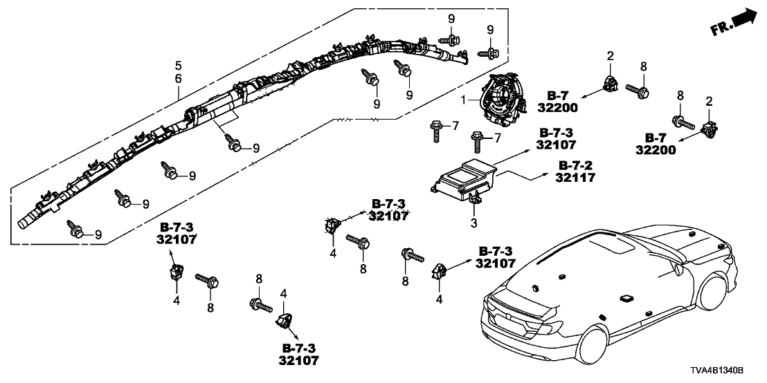 Honda 78870-TVA-A91 Set, Module Assembly R Si