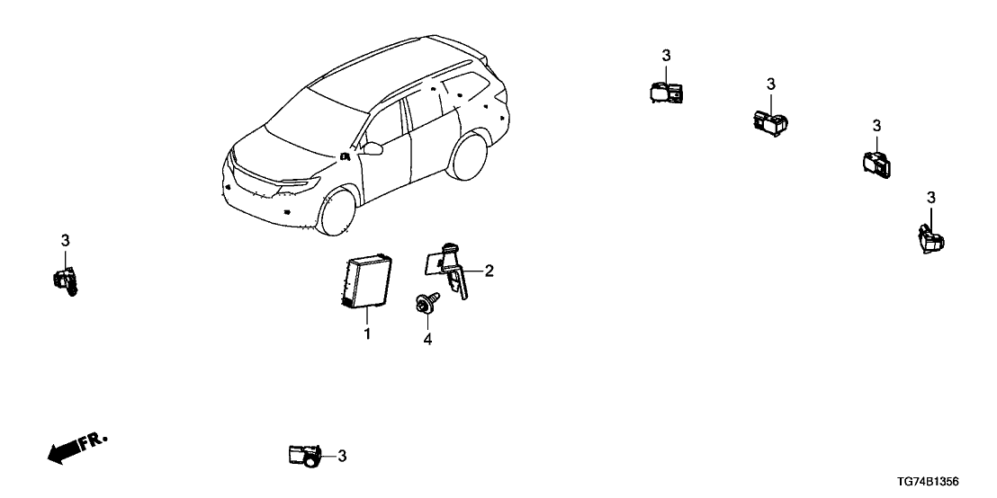 Honda 39670-TG7-A11 SENSOR UNIT, PARKING