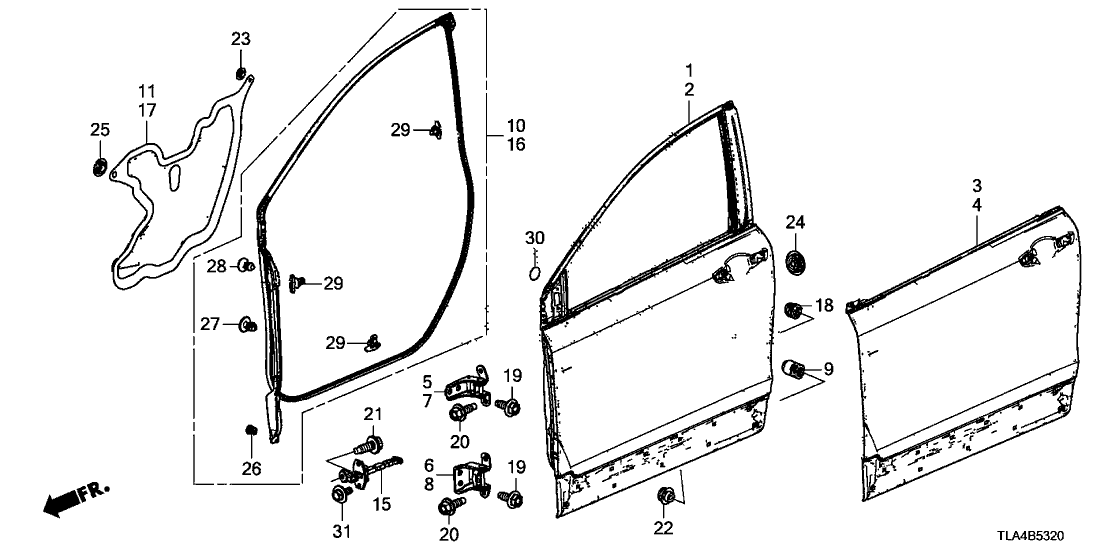 Honda 67050-TLA-A11ZZ Panel, L. FR. Door