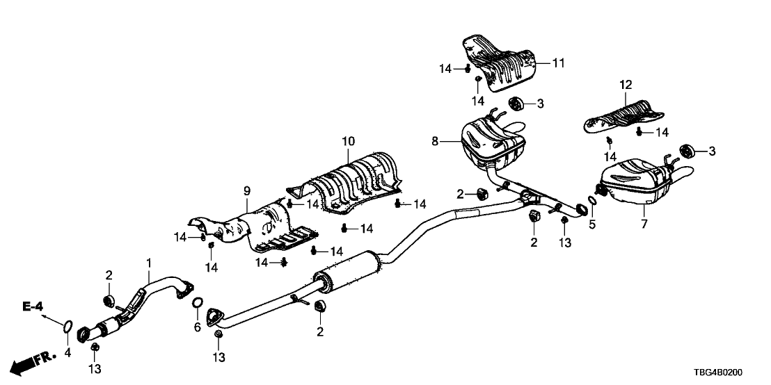 Honda 18307-TBH-A11 Muffler, Passenger Side Exhuast