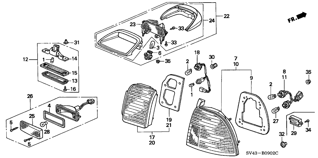 Honda 34270-SV4-A01ZK Light Assy., High Mount Stop *YR169L* (MILD BEIGE)