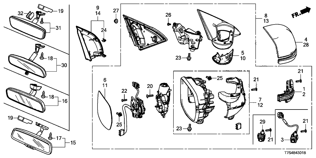 Honda 76255-T7W-A51 Housing Set, L.