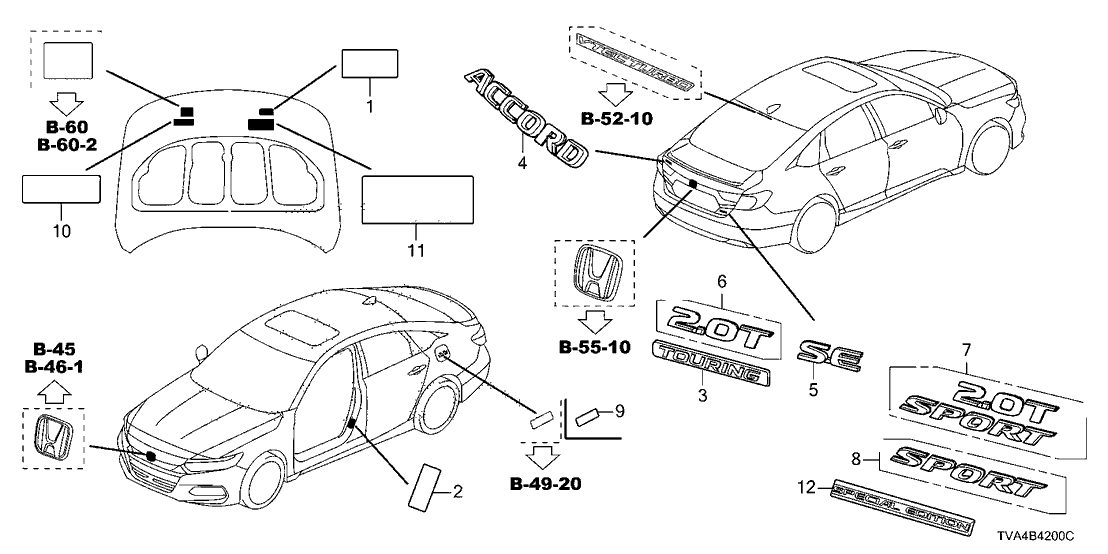 75731-TVA-A51 - Genuine Honda EMBLEM, RR