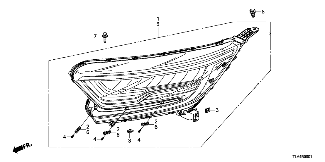 Honda 33100-TLA-A31 Headlight Assembly, Passenger Side