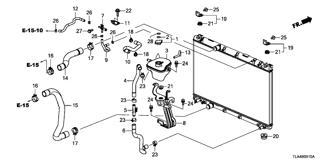 Honda 19125-5PA-A01 Stay, Expansion Tank Inlet Hose