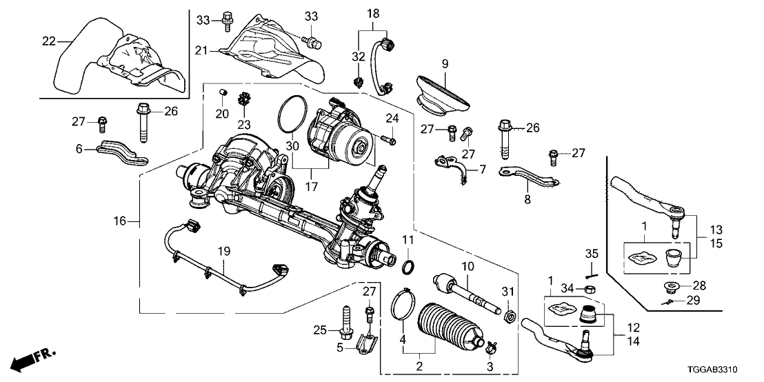 Honda 53620-TGH-C61 RACK, POWER STEERING