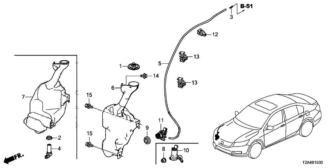 Honda 76841-T2A-305 Tank Set, Washer (2.5L) (Coo)