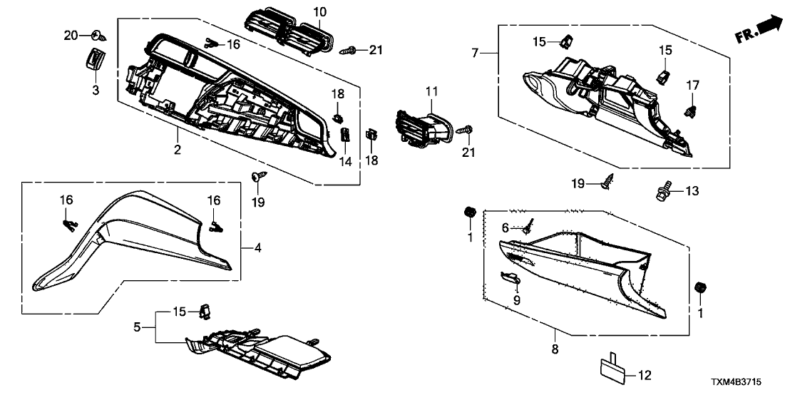 Honda 77110-TXM-A01ZA HAZARD SW GA*NH900L*