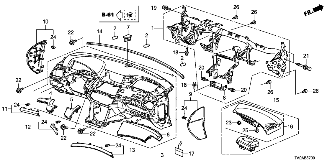 Honda 77100-TA5-A01ZM Panel Assy, *Typef*