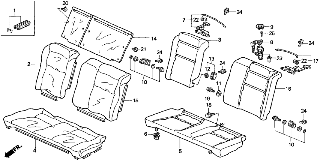 Honda 82132-S00-A11 Pad & Frame, Rear Seat Cushion