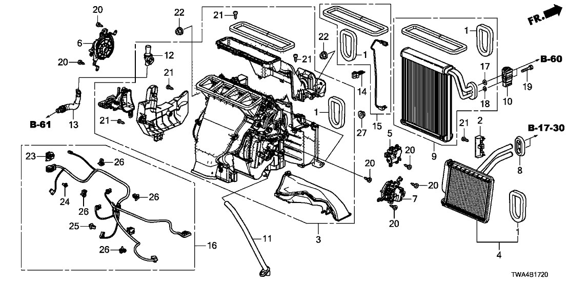 Honda 79106-TVA-A41 Heater Sub-Assy.