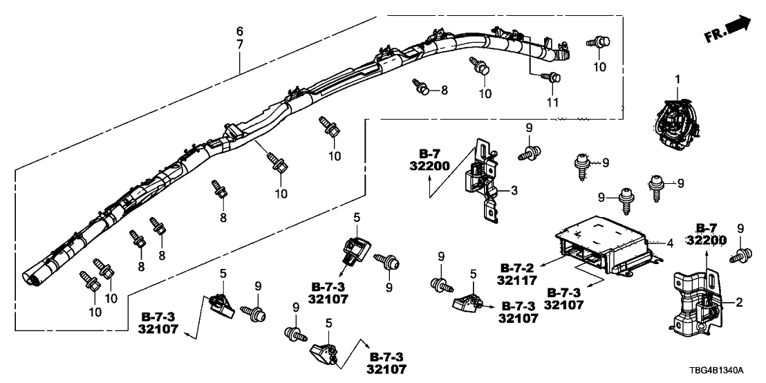 Honda 77960-TBG-A03 SRS Unit (Rewritable)