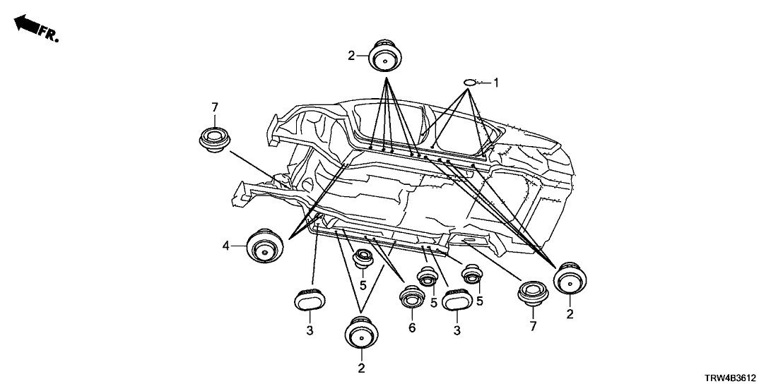 Honda 90852-TRT-A01 Plug, Tie Down