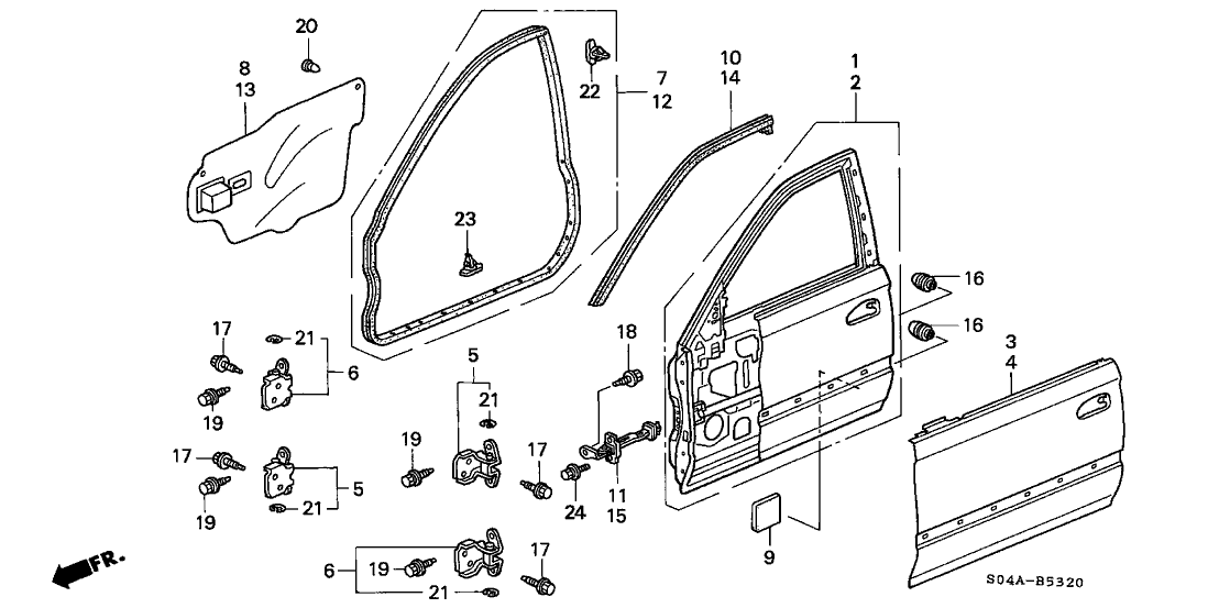 Honda 72321-S04-A10 Seal, R. FR. Door Hole