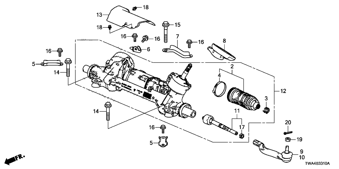 Honda 53621-TWA-A01 RACK, POWER STEERING