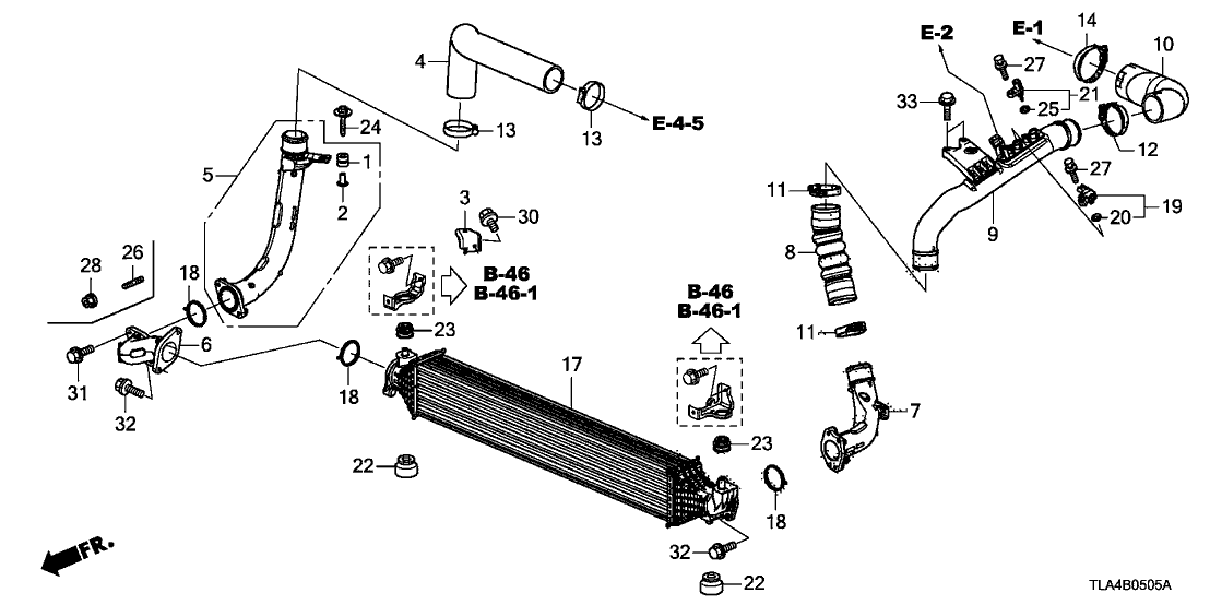 Honda 17265-5PA-A00 Stay, Intercooler Inlet Pipe