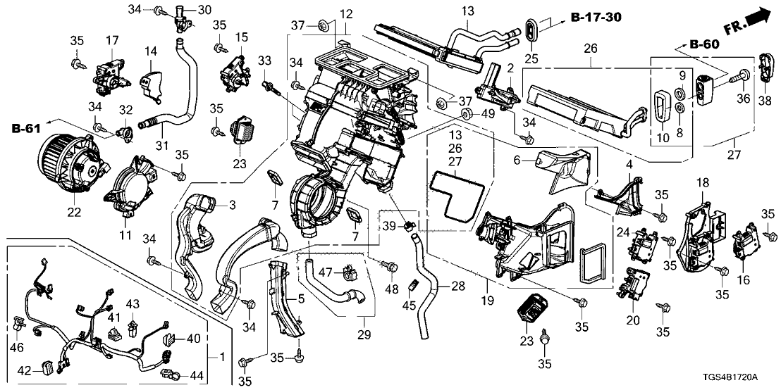 Honda 79309-TZ5-A61 Motor Sub-Assembly, Rear Blower