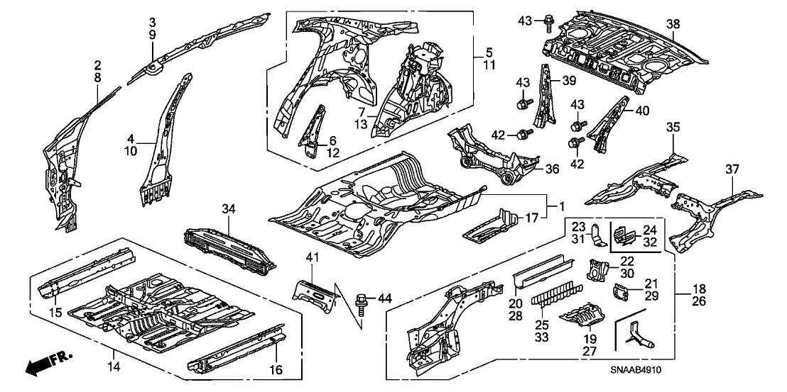 Honda 65100-SNE-A20ZZ Floor, FR.