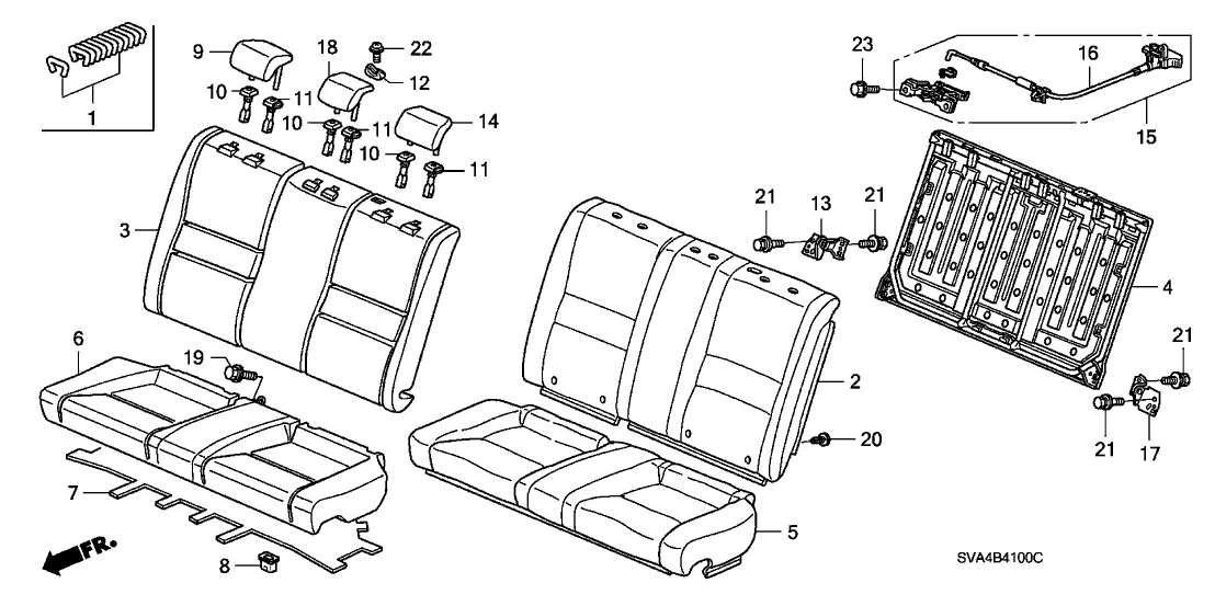 Honda 82940-SVA-A01ZA Headrest Assy., RR. Center *NH598L* (ATLAS GRAY)