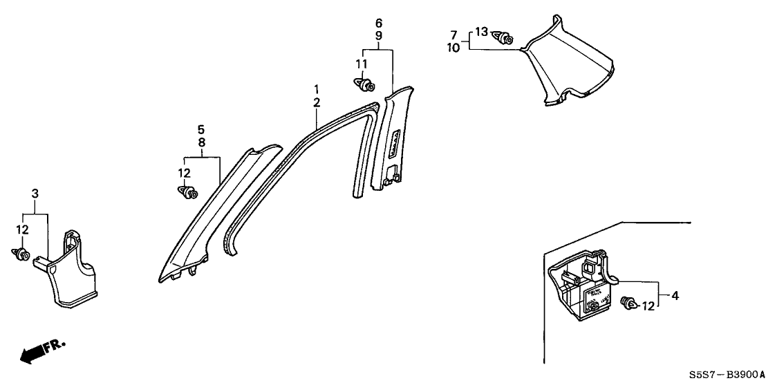 Honda 83161-S6A-G10ZB Lining Assy., L. Cowl Side *NH167L* (GRAPHITE BLACK)