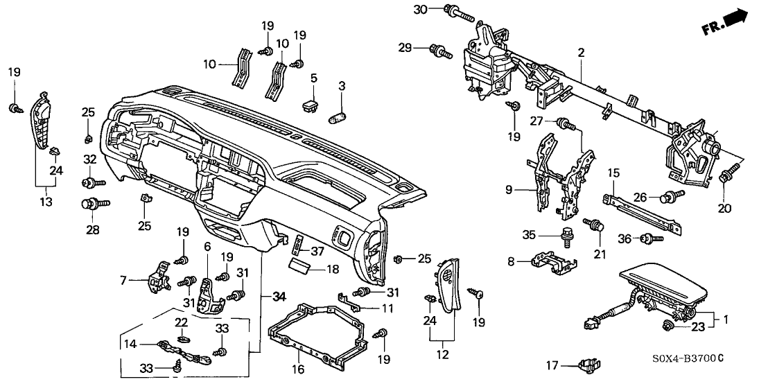 Honda 61310-S0X-A01ZZ Beam, Steering Hanger