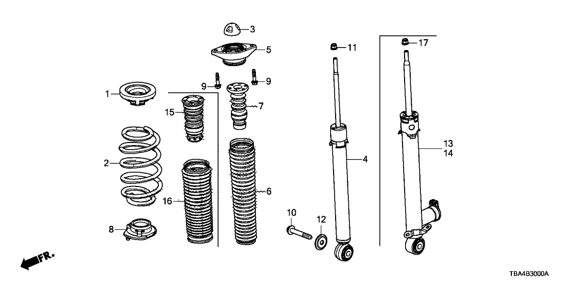 Honda 52670-TBF-A01 Rubber, Rear Shock Absorber Mounting