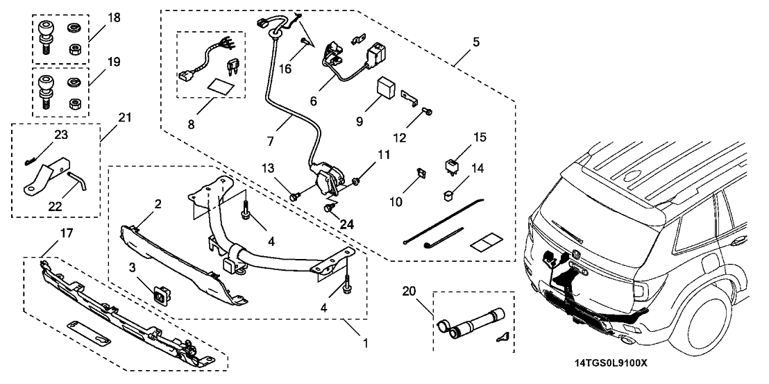 Honda 08L91-TGS-10031 HARNESS, SOCKET