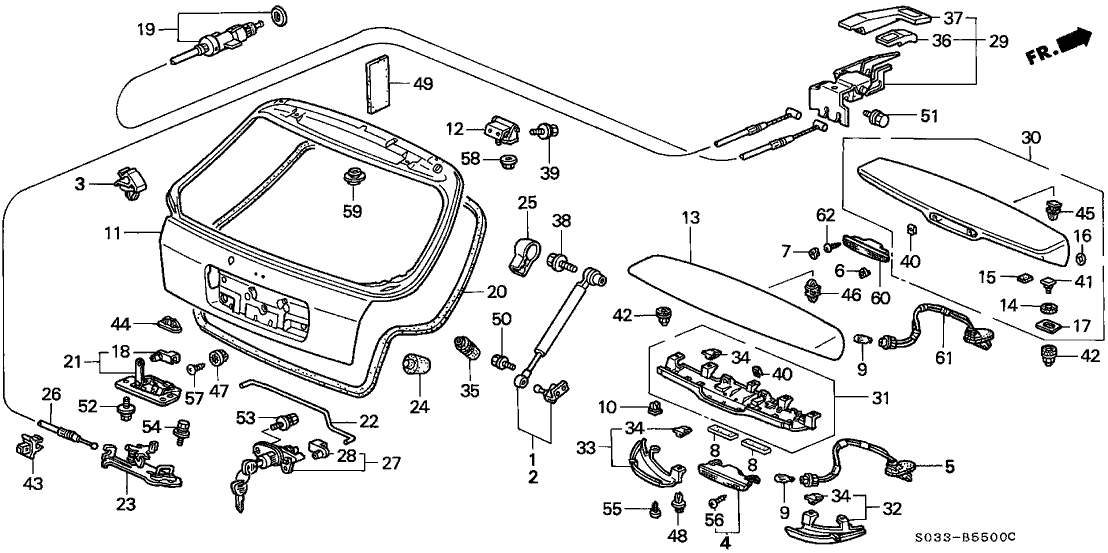 Honda 68100-S00-C00ZZ Tailgate